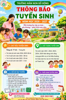 Thông báo tuyển sinh năm học 2026-2027