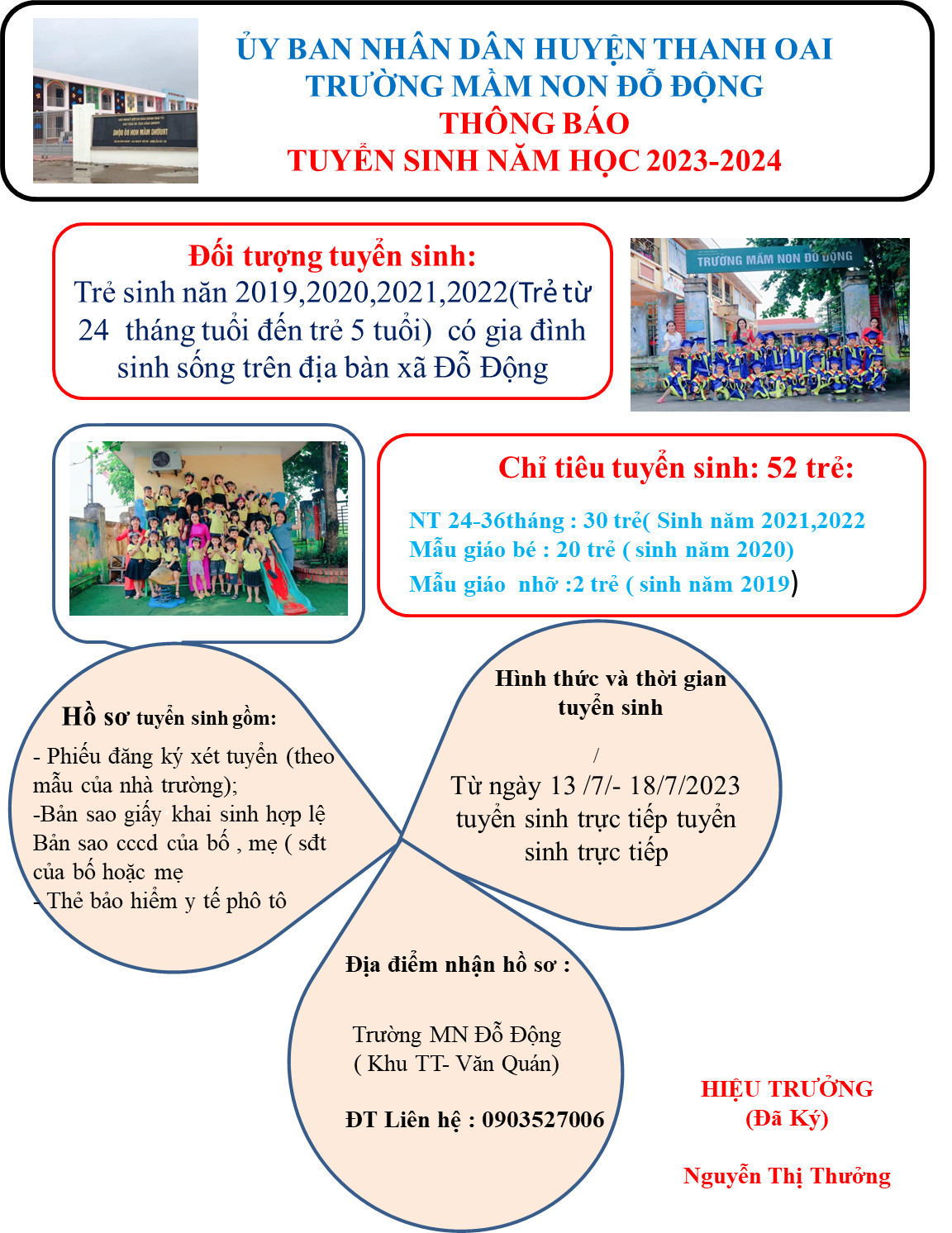 Thông báo tuyển sinh năm học 2023-2024